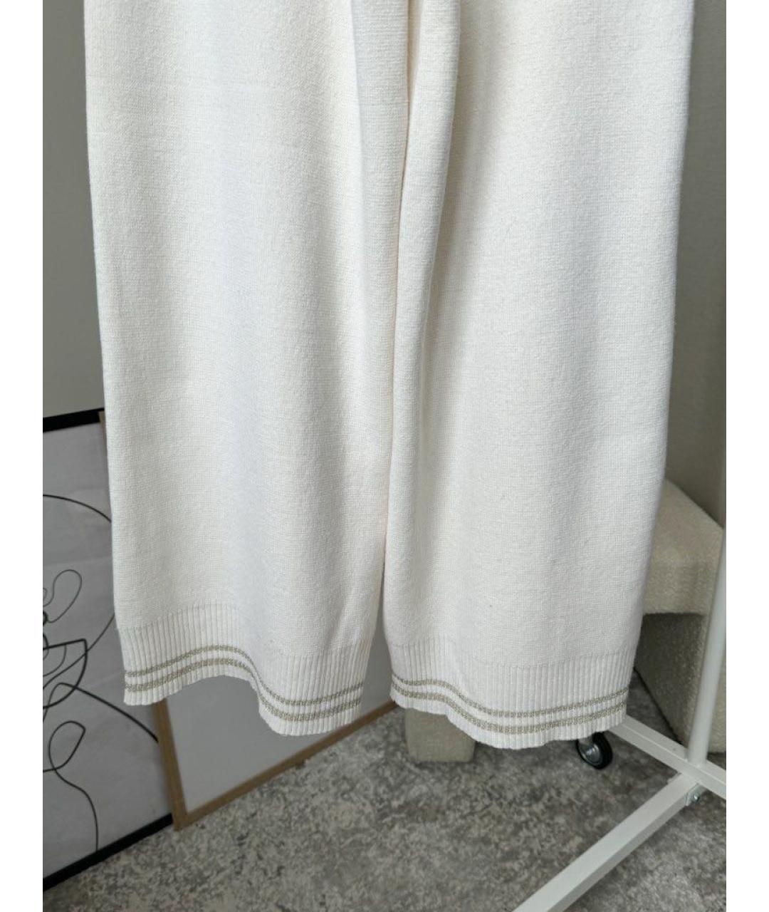 PANICALE Белые кашемировые брюки широкие, фото 4