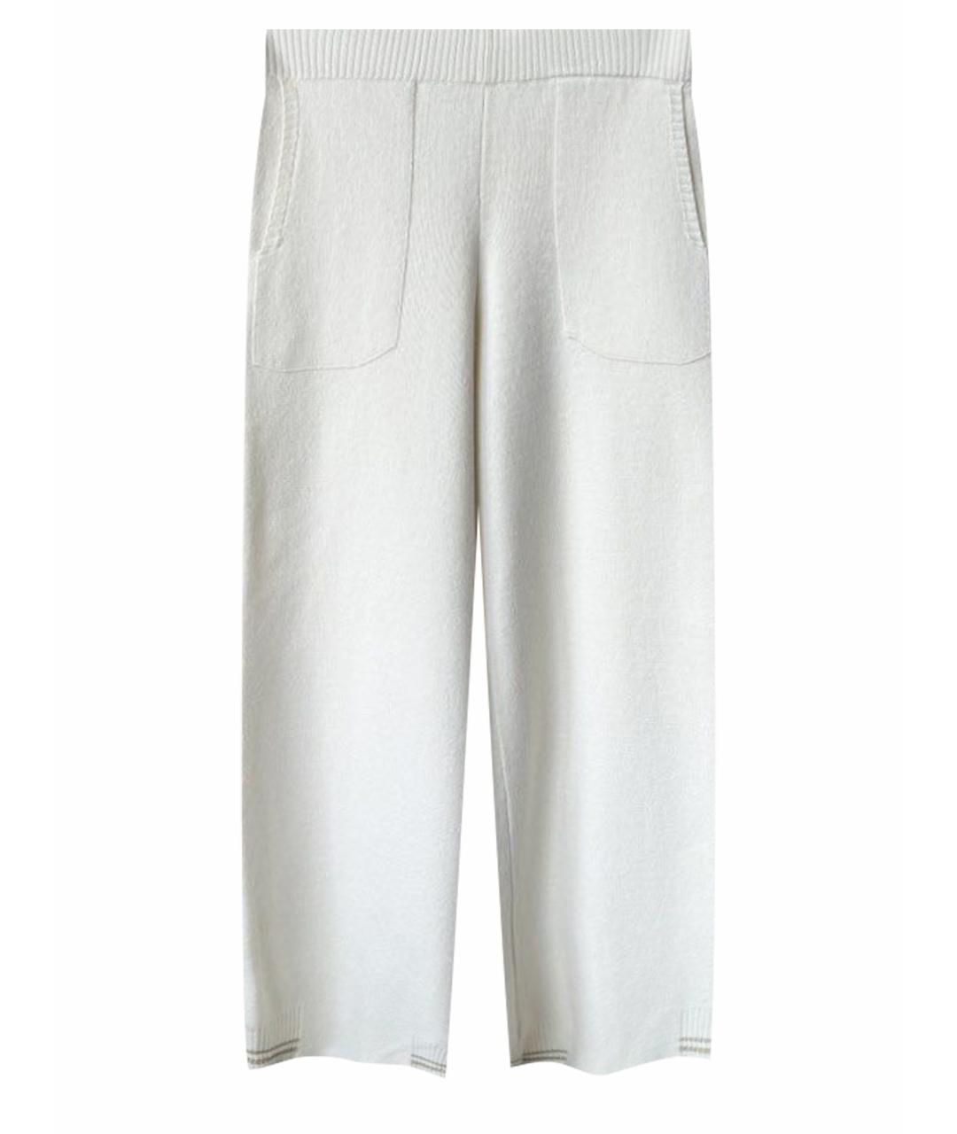 PANICALE Белые кашемировые брюки широкие, фото 1