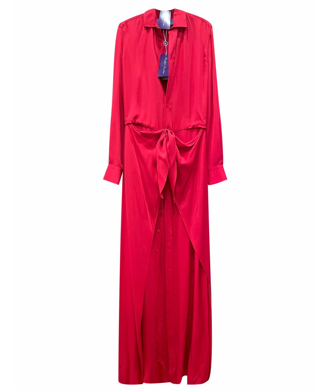 RALPH LAUREN PURPLE LABEL Красное шелковое платье, фото 1
