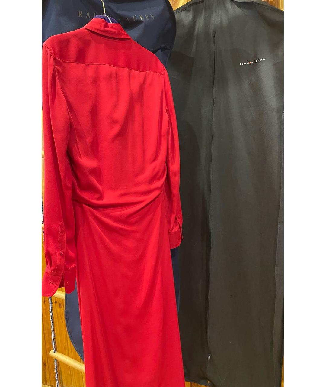 RALPH LAUREN PURPLE LABEL Красное шелковое платье, фото 2