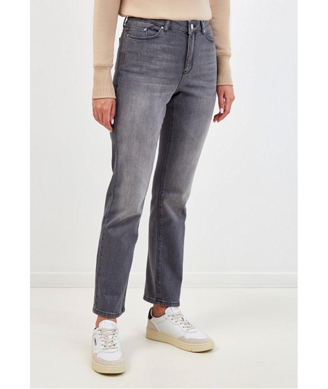KARL LAGERFELD Серые хлопко-эластановые прямые джинсы, фото 3