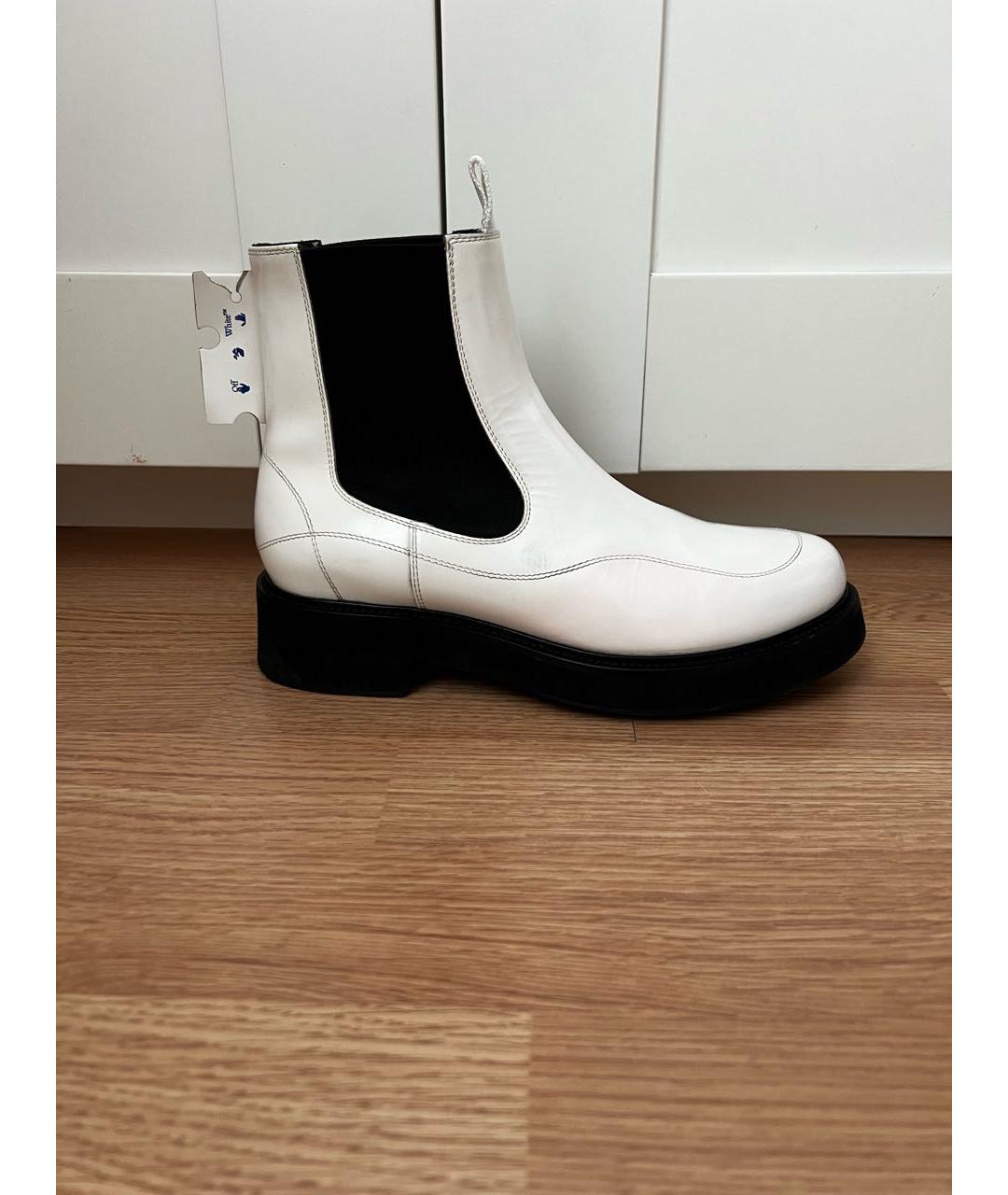 OFF-WHITE Белые ботинки из лакированной кожи, фото 8