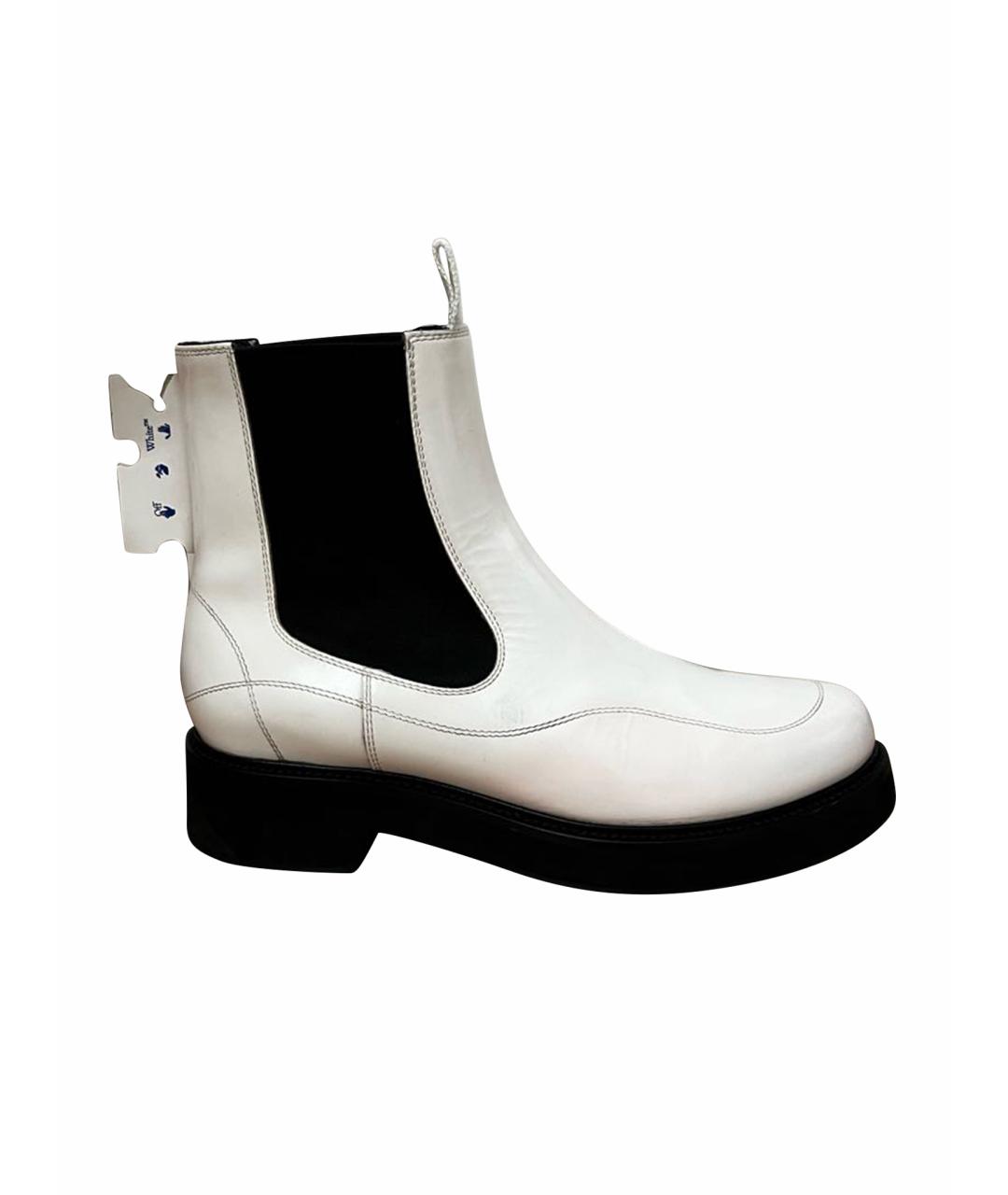 OFF-WHITE Белые ботинки из лакированной кожи, фото 1