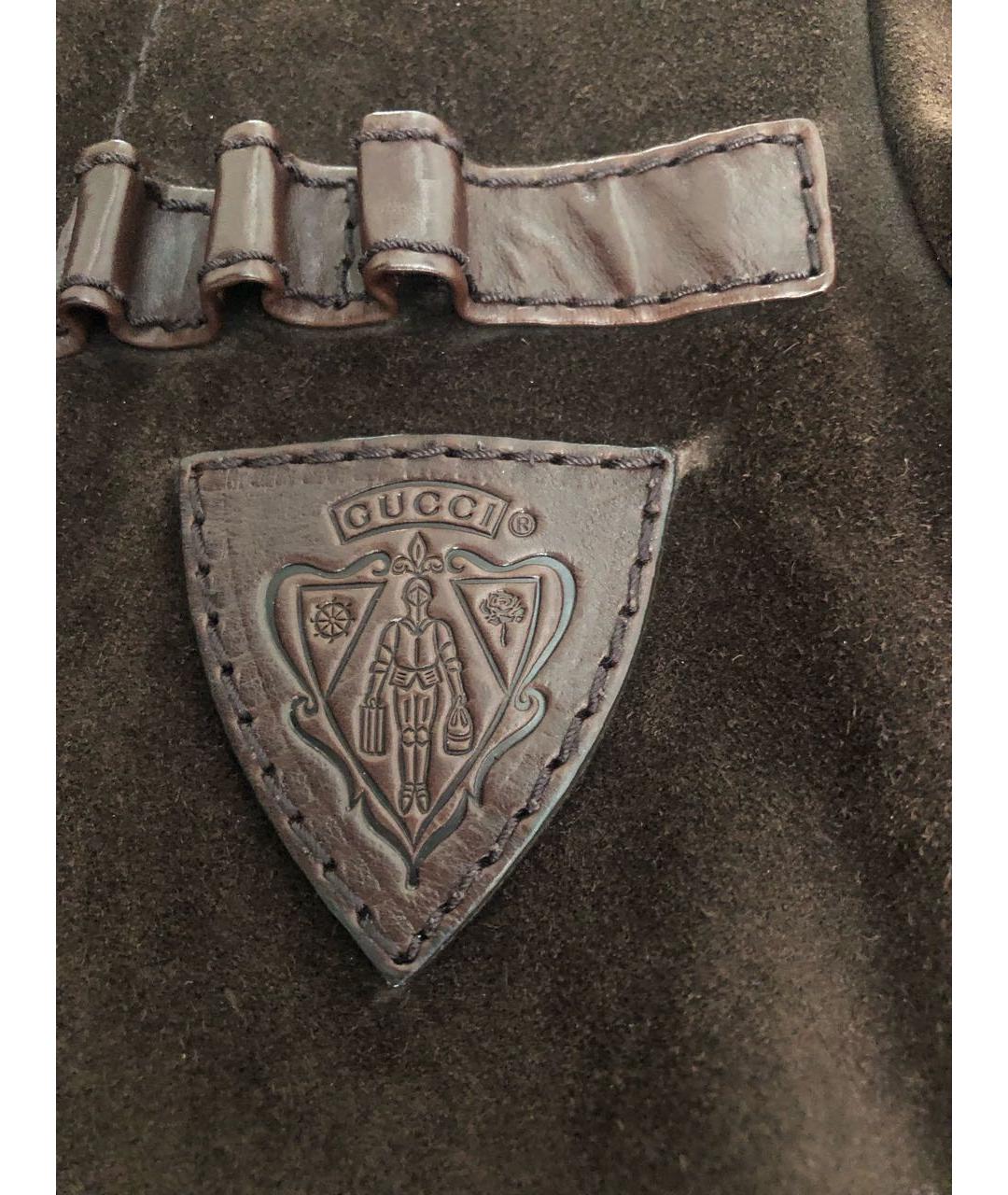 GUCCI Коричневая замшевая куртка, фото 4