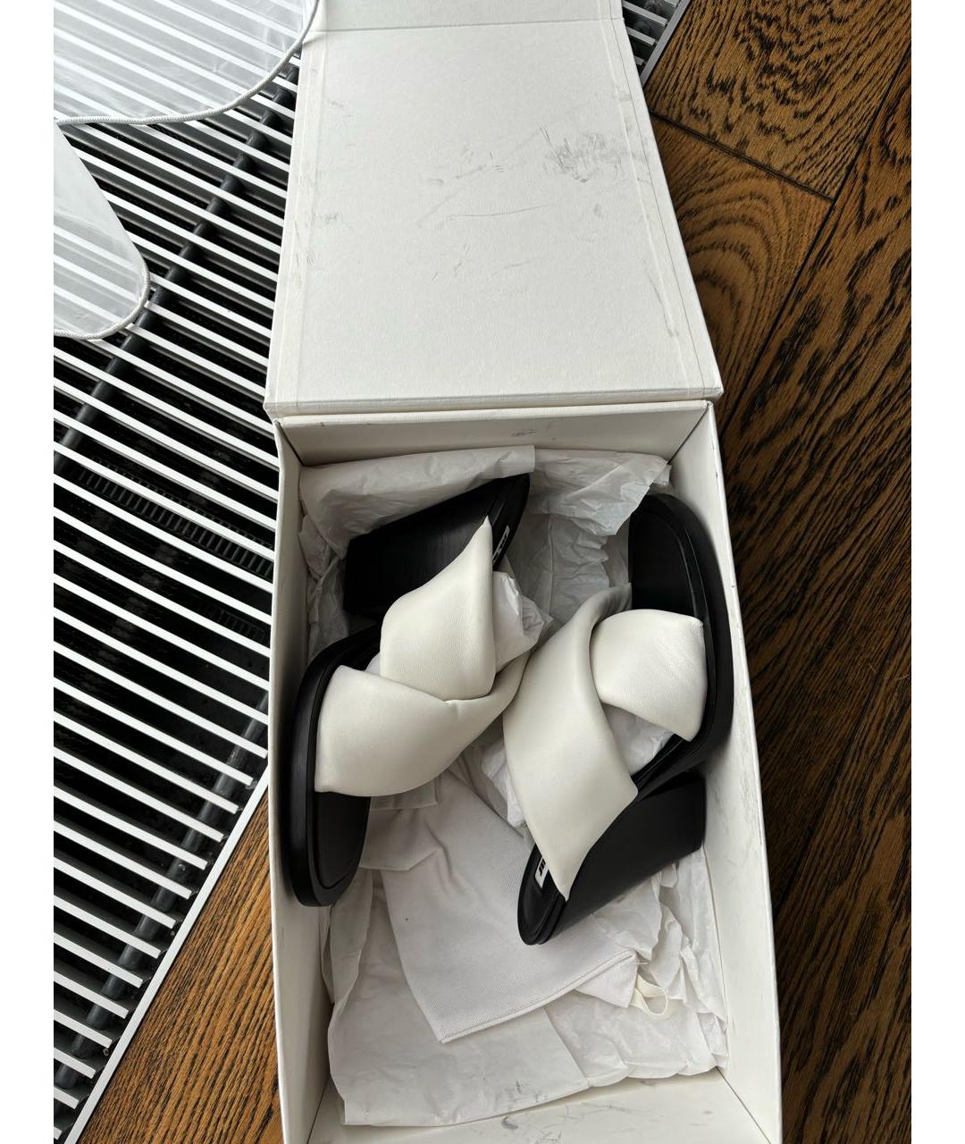 JIL SANDER Белые кожаные босоножки, фото 7