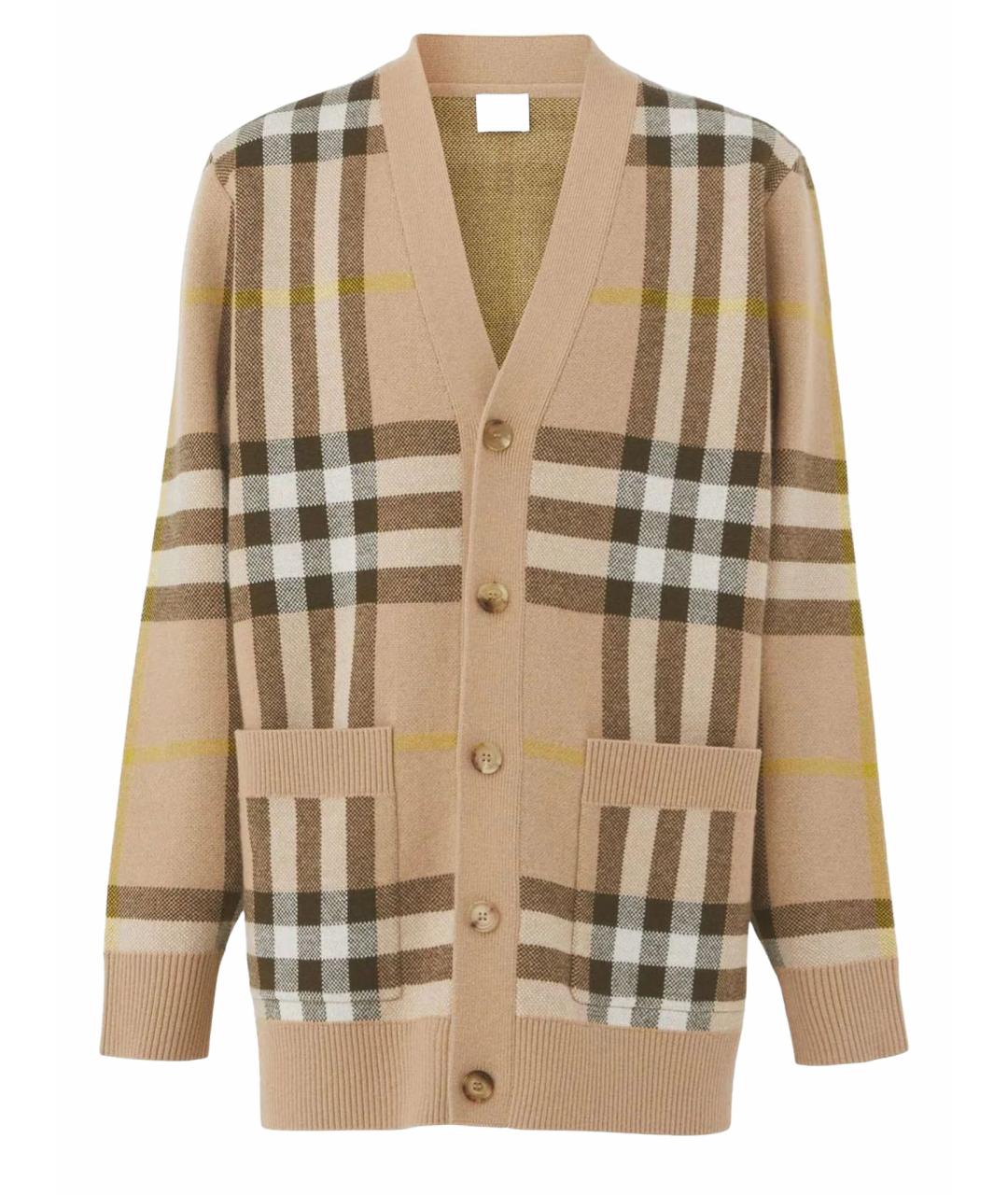 BURBERRY Бежевый шерстяной кардиган, фото 1