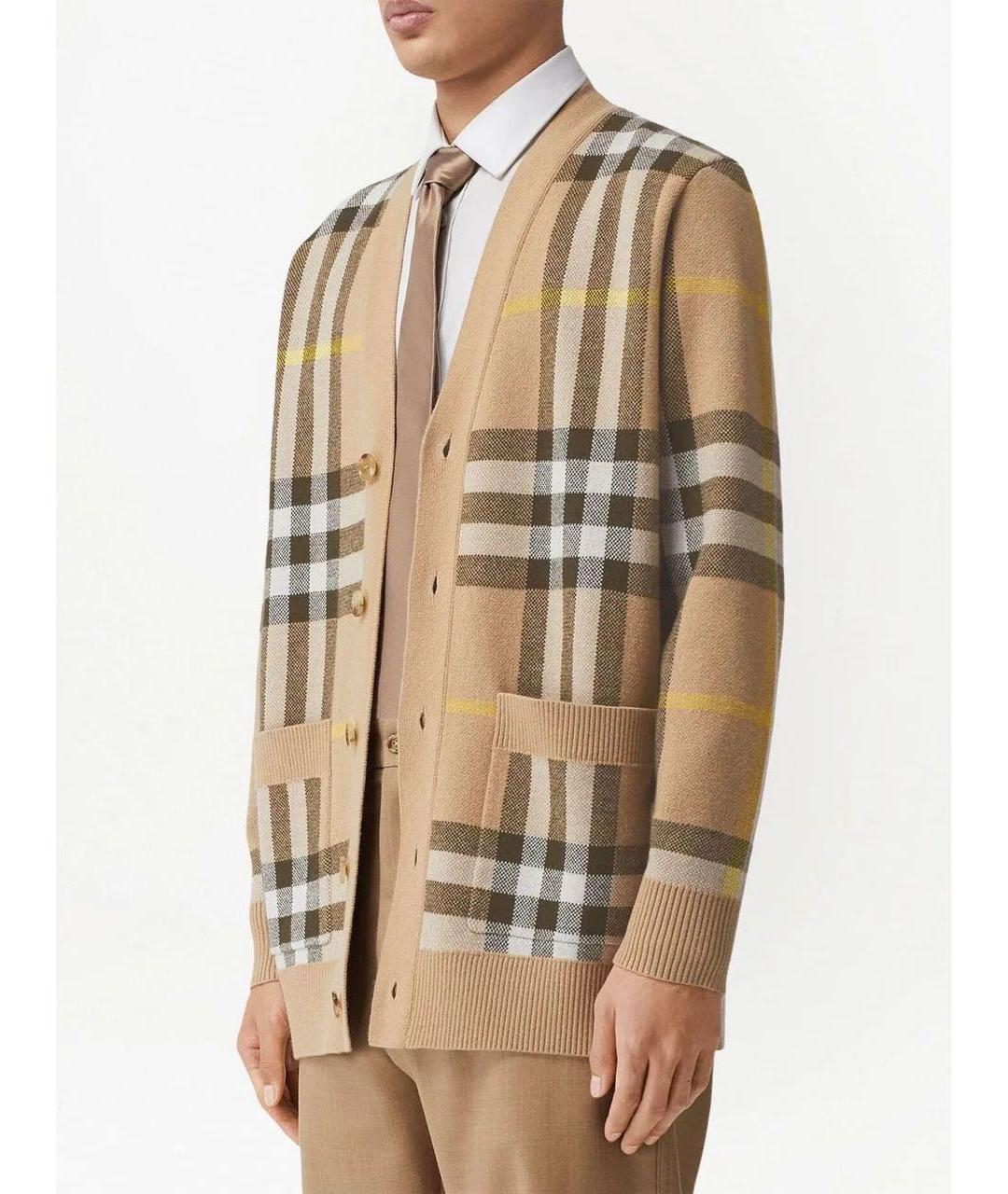 BURBERRY Бежевый шерстяной кардиган, фото 3