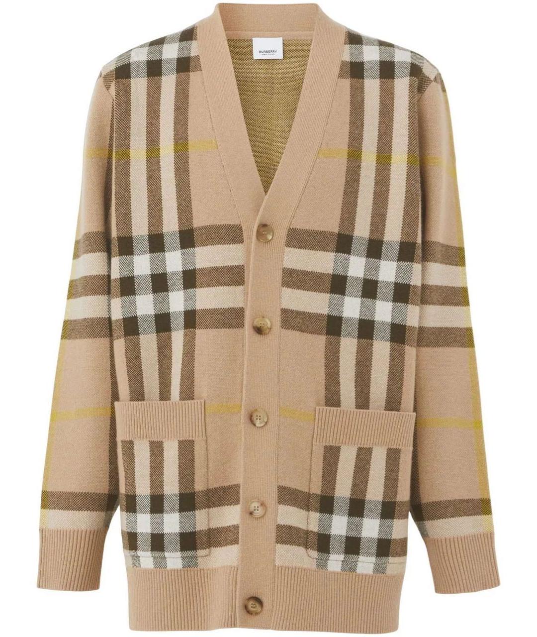 BURBERRY Бежевый шерстяной кардиган, фото 8