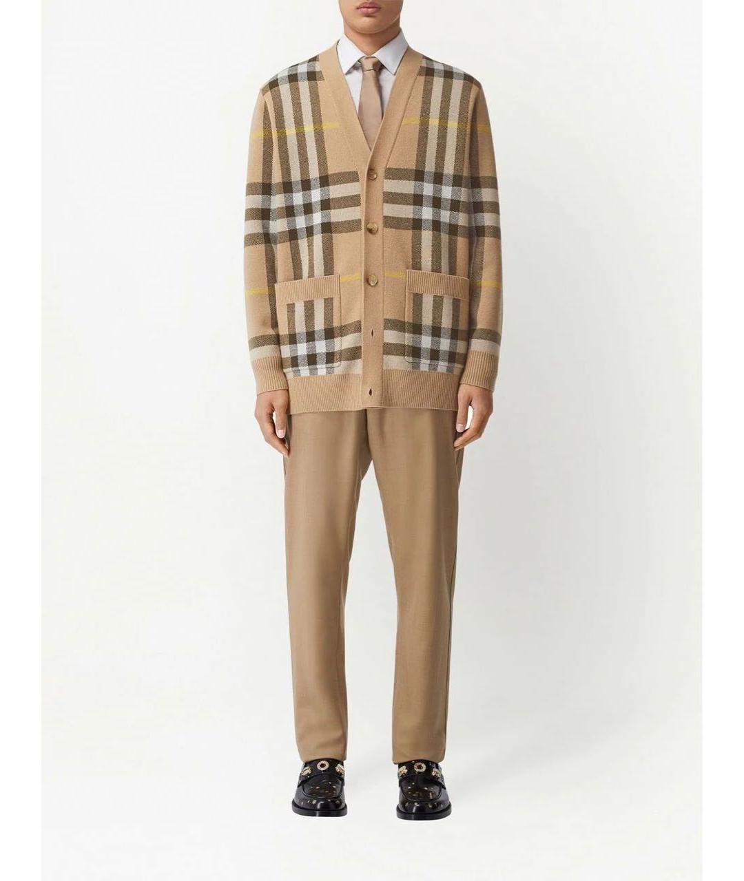 BURBERRY Бежевый шерстяной кардиган, фото 5