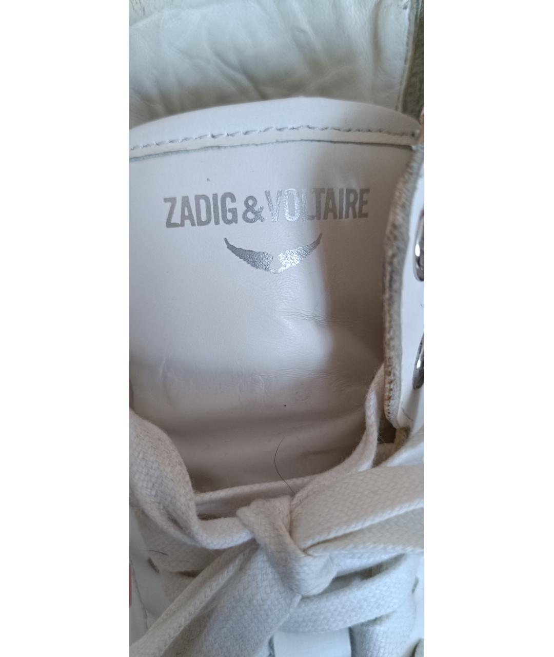 ZADIG & VOLTAIRE Белые кожаные кеды, фото 7