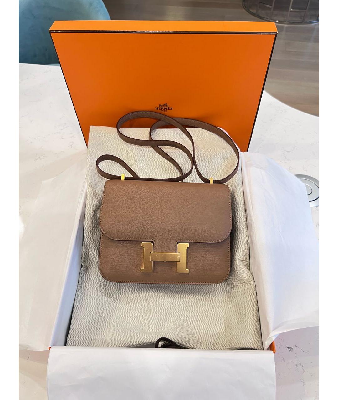 HERMES PRE-OWNED Коричневая кожаная сумка через плечо, фото 5