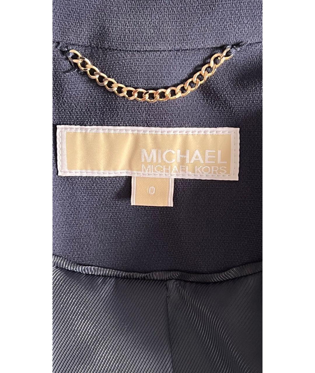 MICHAEL KORS Темно-синий ацетатный жакет/пиджак, фото 8