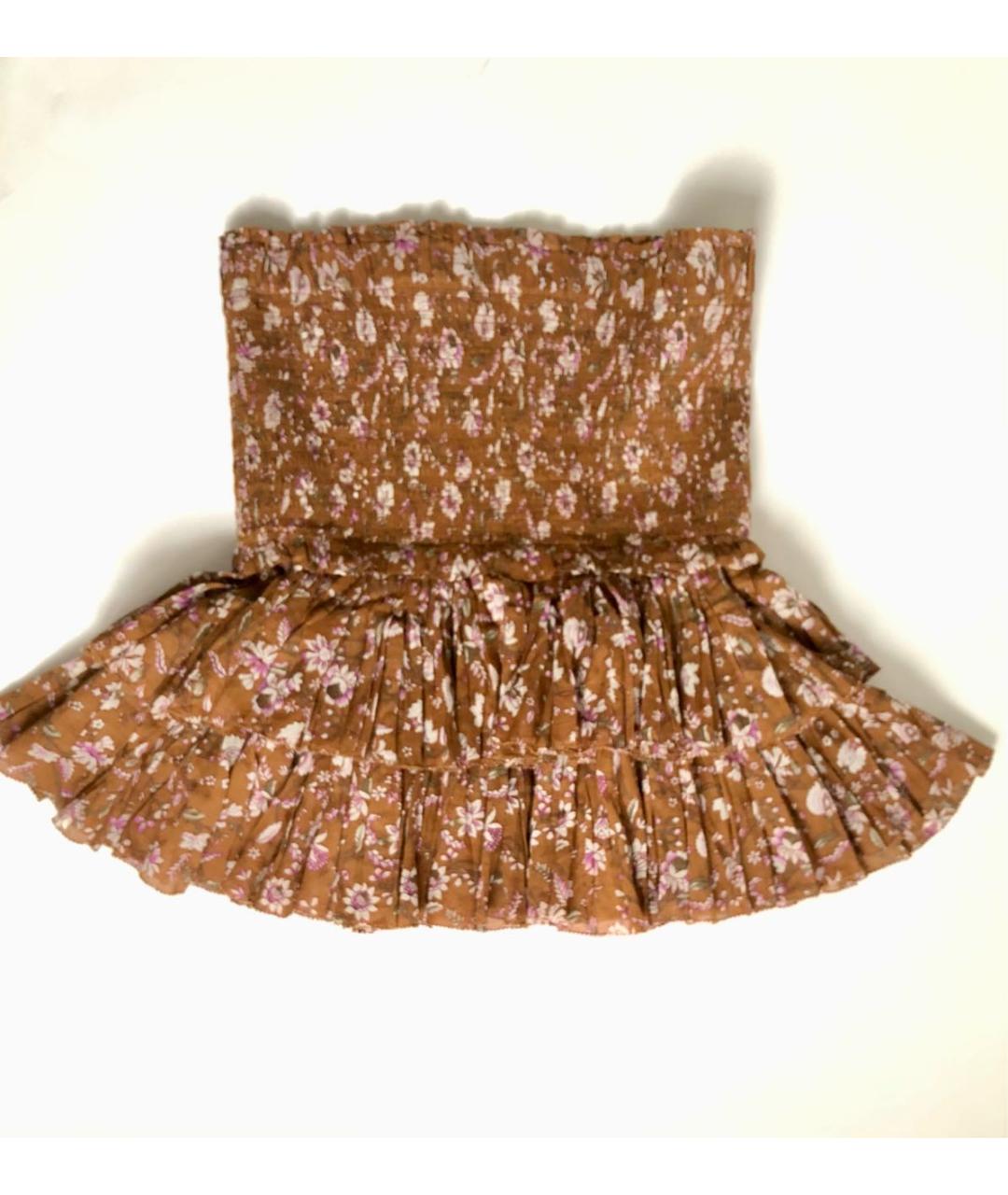 ISABEL MARANT ETOILE Коричневая хлопковая юбка мини, фото 2