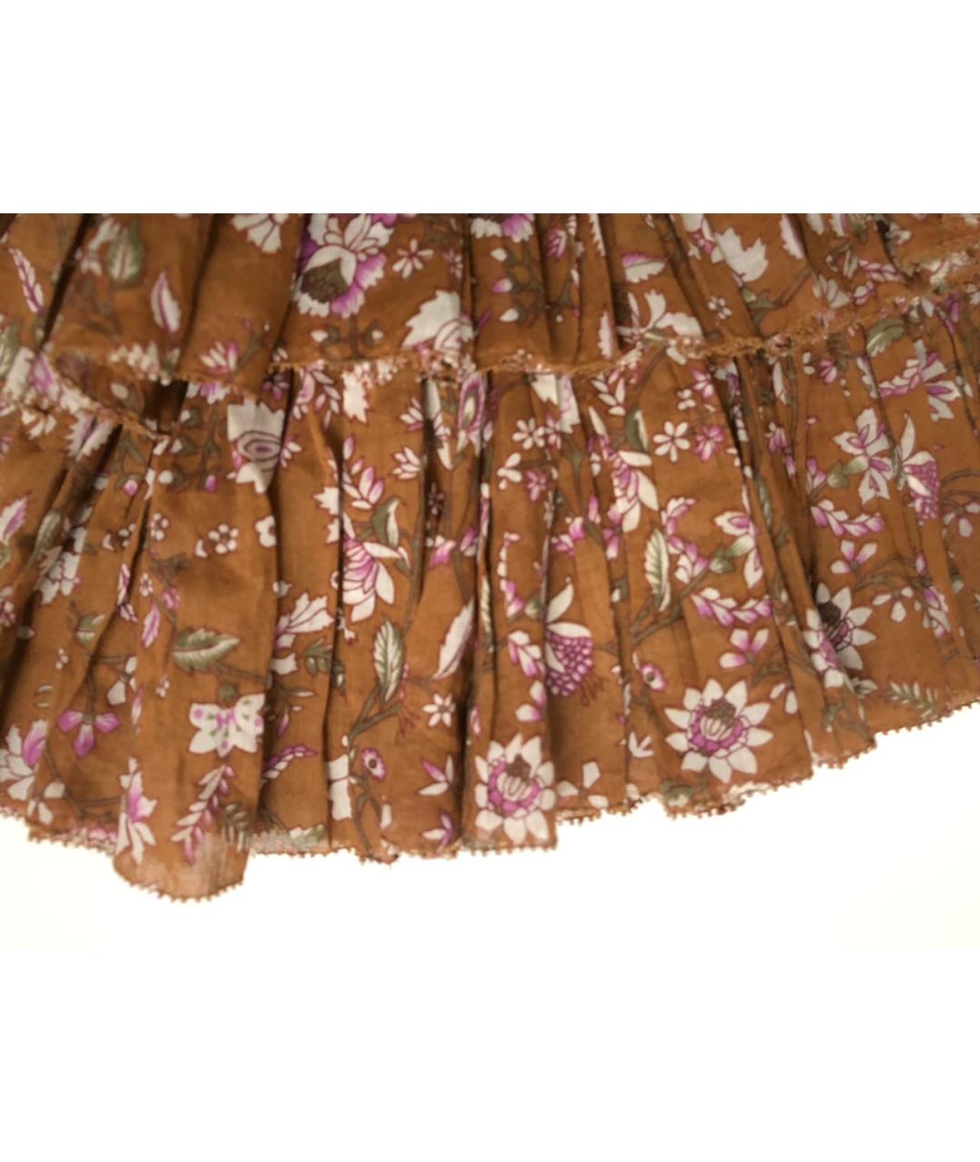 ISABEL MARANT ETOILE Коричневая хлопковая юбка мини, фото 4