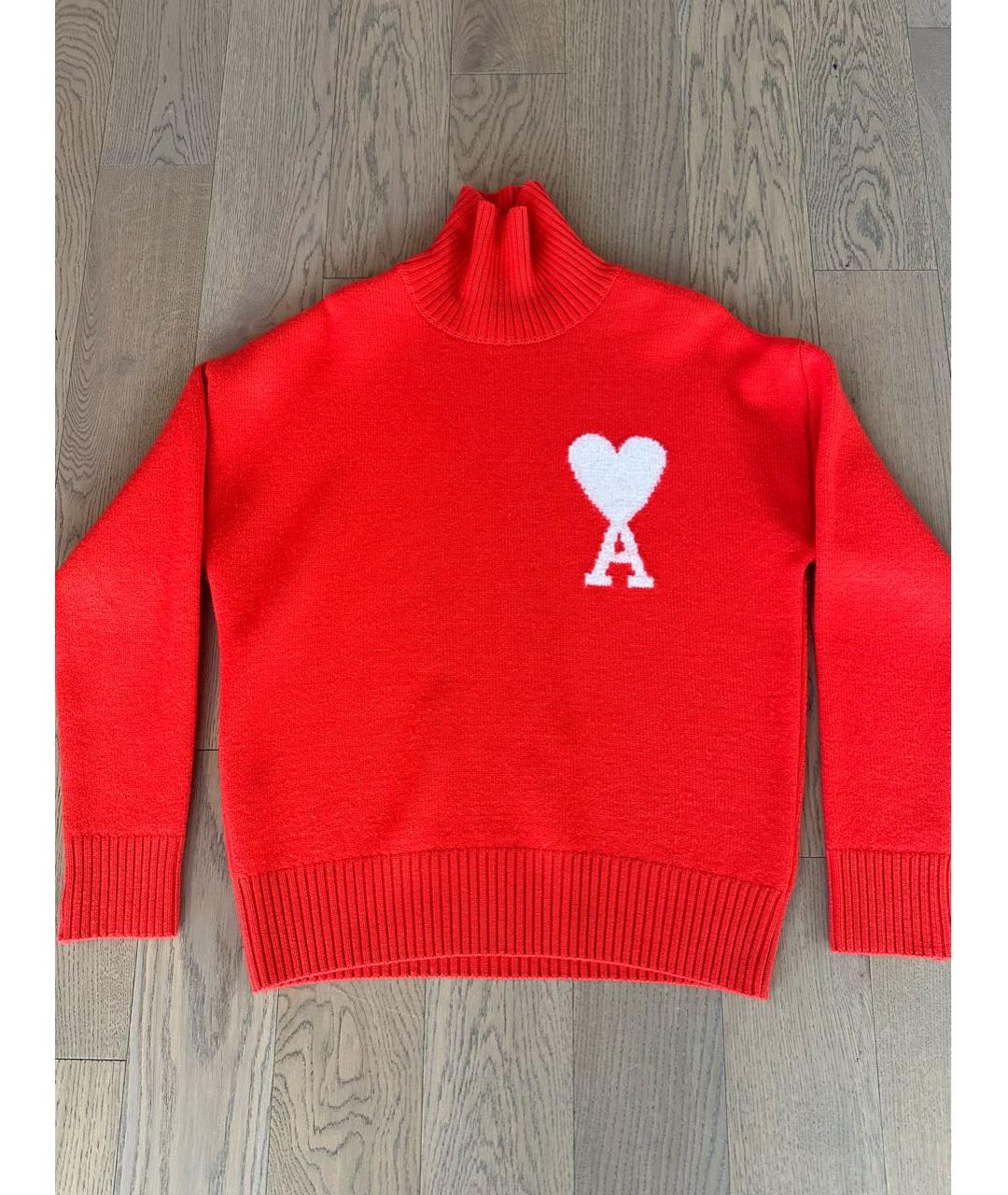 AMI Красный шерстяной джемпер / свитер, фото 5