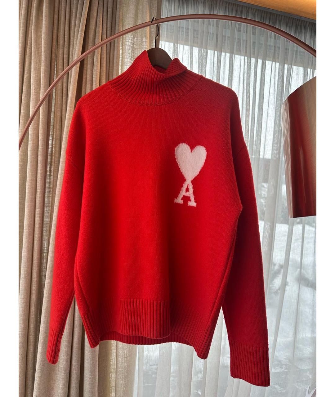 AMI Красный шерстяной джемпер / свитер, фото 2