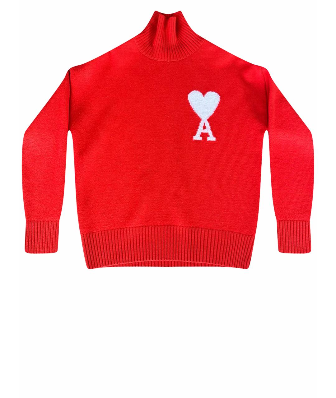 AMI Красный шерстяной джемпер / свитер, фото 1