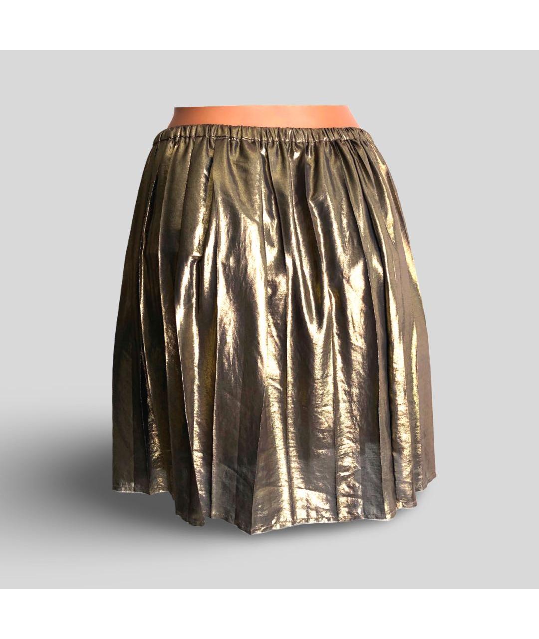 ISABEL MARANT ETOILE Золотая полиэстеровая юбка мини, фото 2