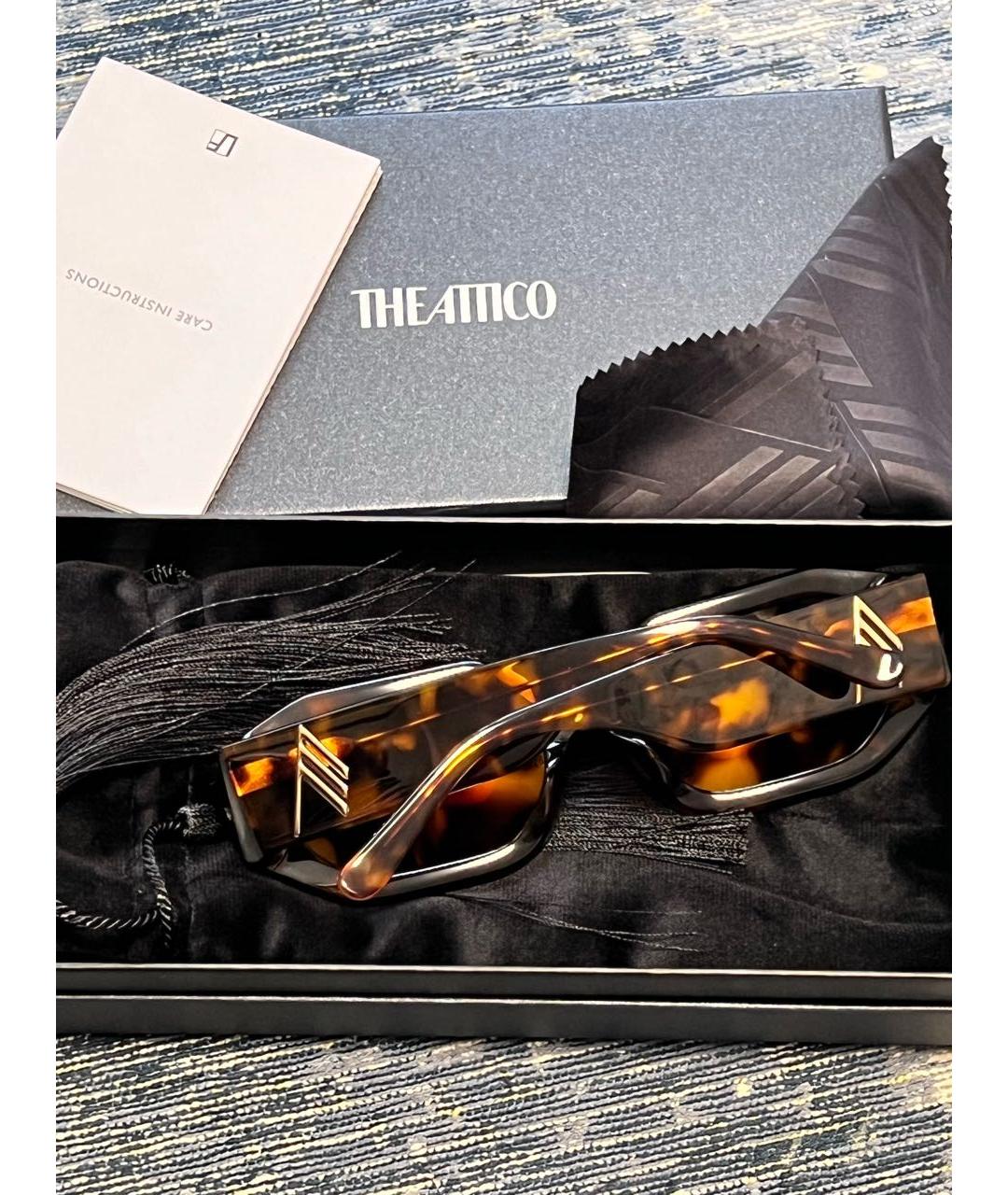 THE ATTICO Коричневые пластиковые солнцезащитные очки, фото 4