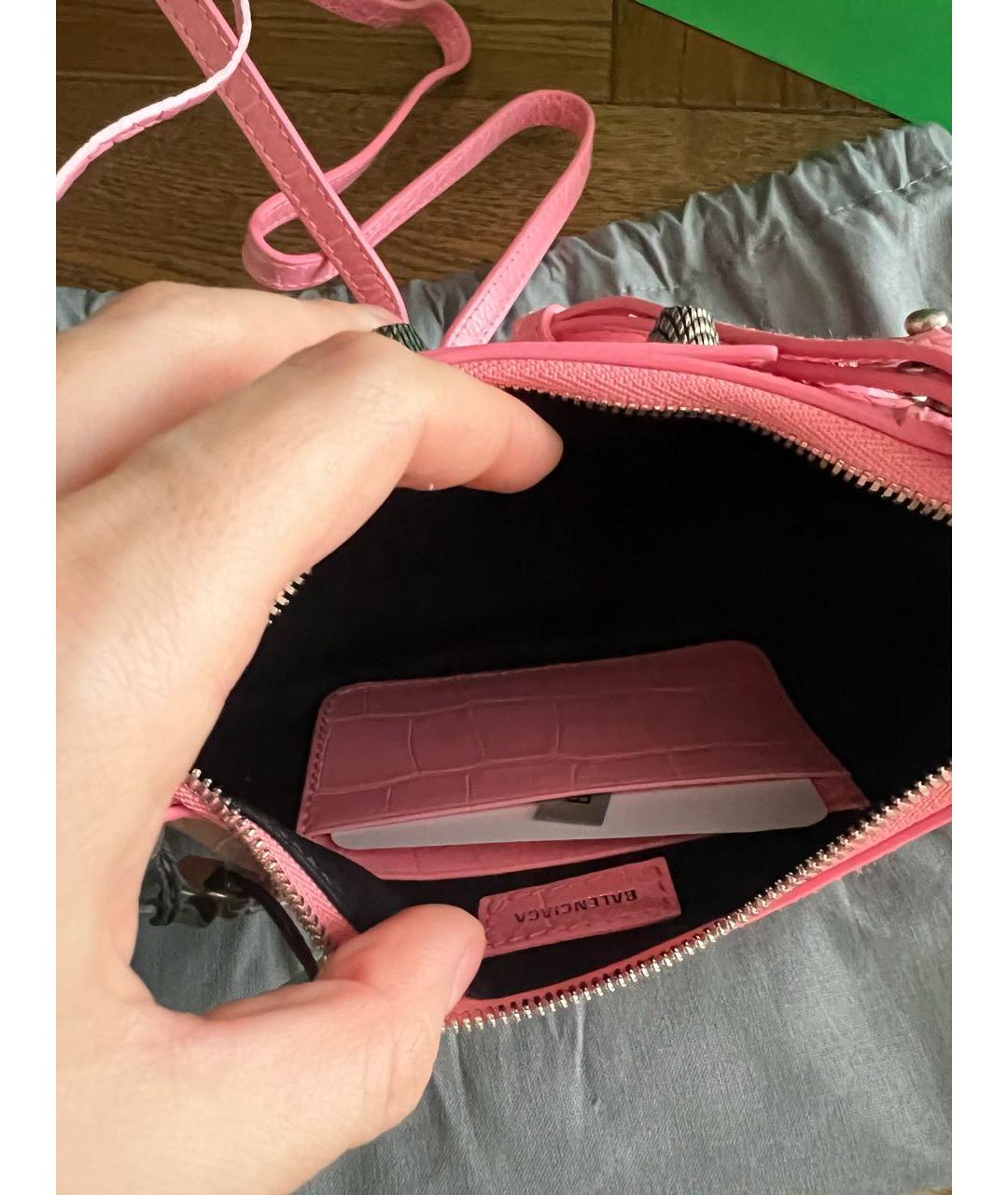 BALENCIAGA Розовая кожаная сумка через плечо, фото 5