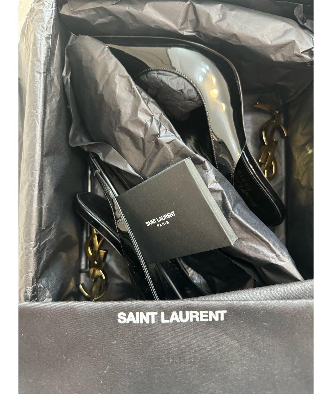 SAINT LAURENT Черные туфли из лакированной кожи, фото 7