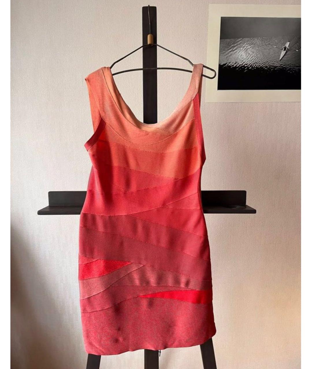 HERVE LEGER Красное повседневное платье, фото 9