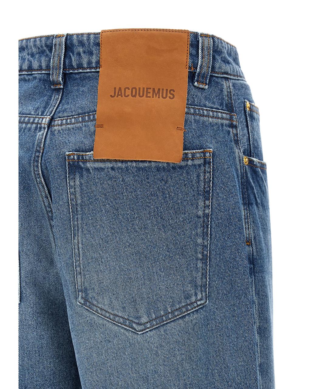 JACQUEMUS Синие хлопковые прямые джинсы, фото 4