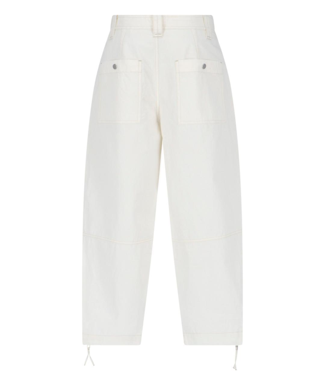 ISABEL MARANT ETOILE Белые хлопковые прямые брюки, фото 2