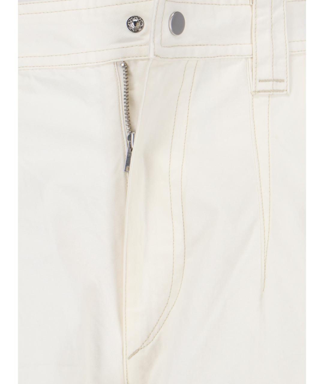 ISABEL MARANT ETOILE Белые хлопковые прямые брюки, фото 4