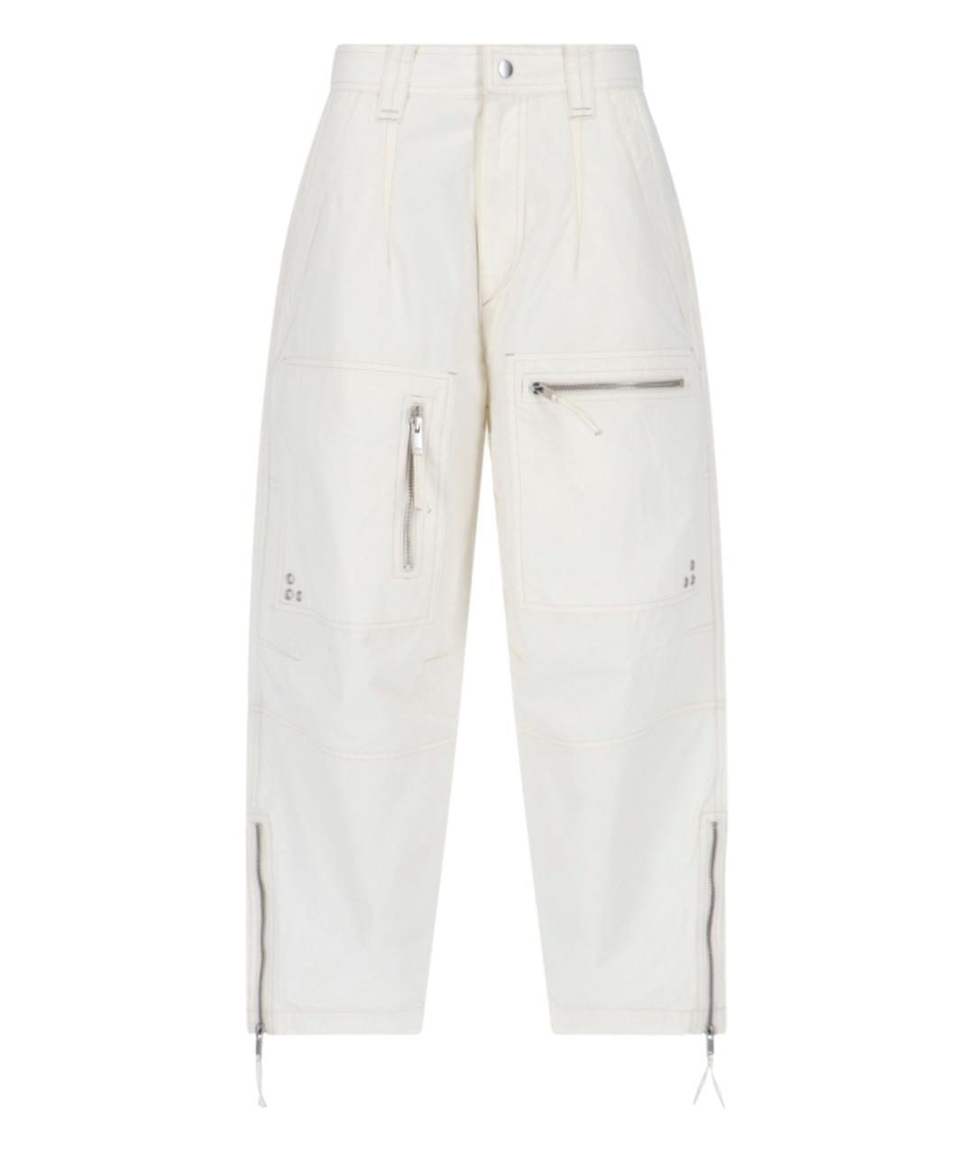 ISABEL MARANT ETOILE Белые хлопковые прямые брюки, фото 1