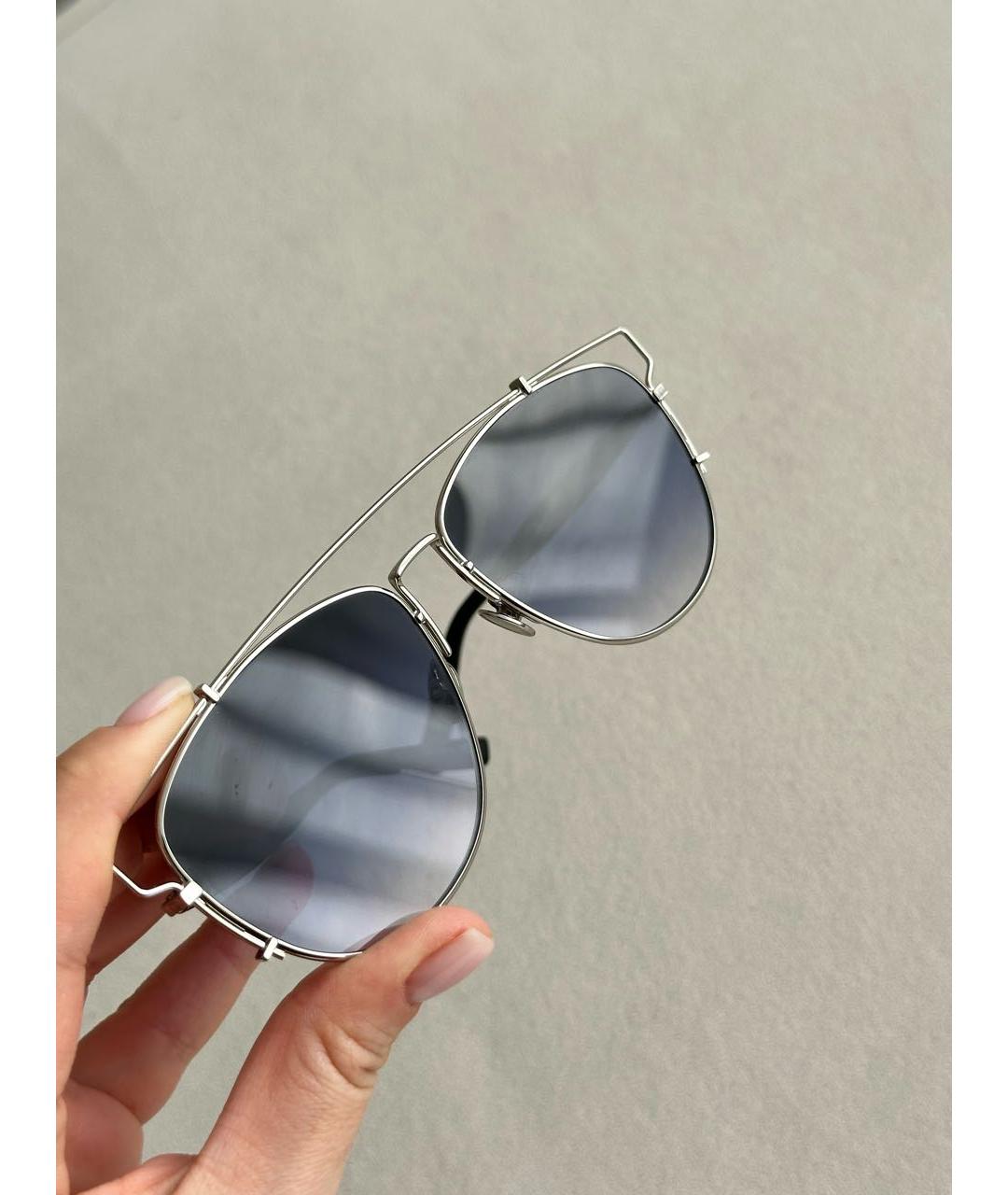 CHRISTIAN DIOR PRE-OWNED Серые металлические солнцезащитные очки, фото 9