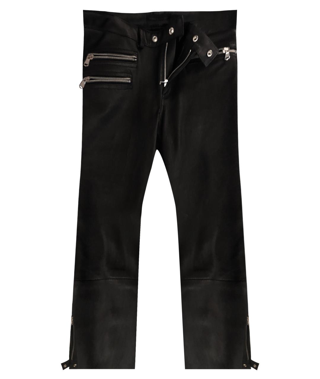 DIESEL BLACK GOLD Черные кожаные брюки узкие, фото 1