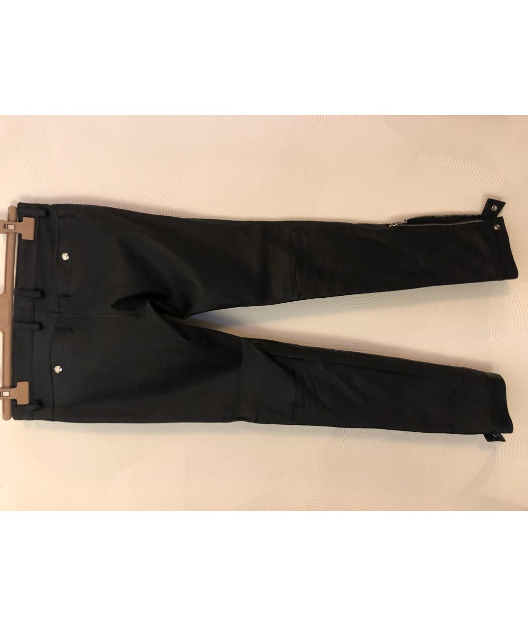 DIESEL BLACK GOLD Черные кожаные брюки узкие, фото 9