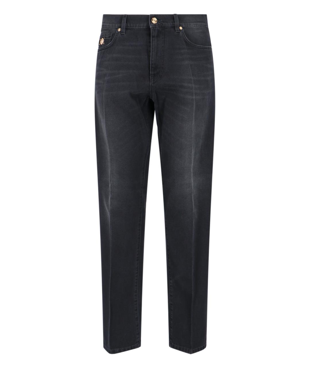 VERSACE Серые хлопко-полиэстеровые прямые джинсы, фото 1