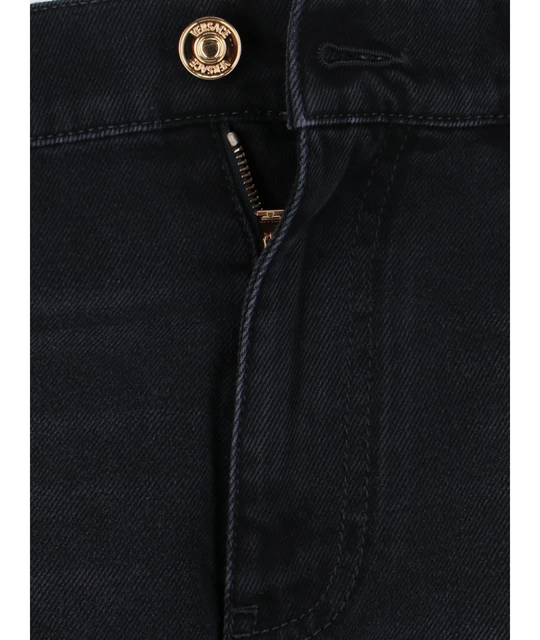 VERSACE Серые хлопко-полиэстеровые прямые джинсы, фото 5