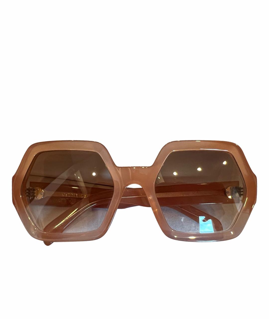 CELINE PRE-OWNED Бежевые пластиковые солнцезащитные очки, фото 1
