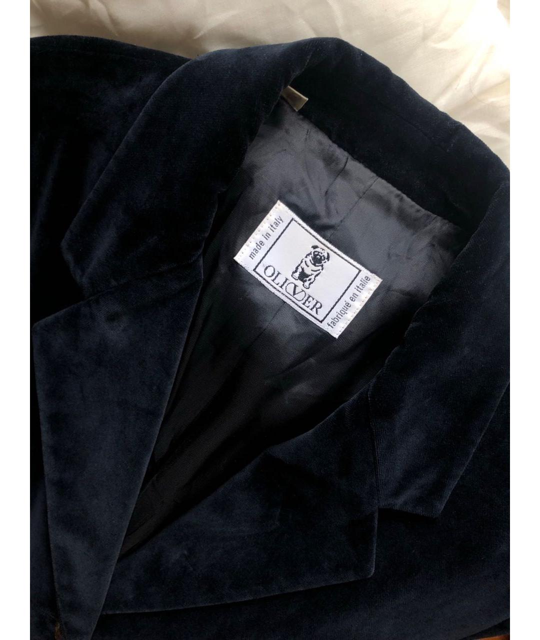 VALENTINO Темно-синий велюровый жакет/пиджак, фото 2