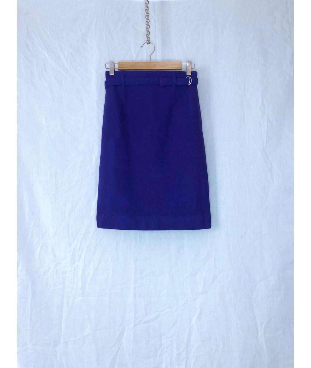 COURREGES VINTAGE Фиолетовая шерстяная юбка мини, фото 7