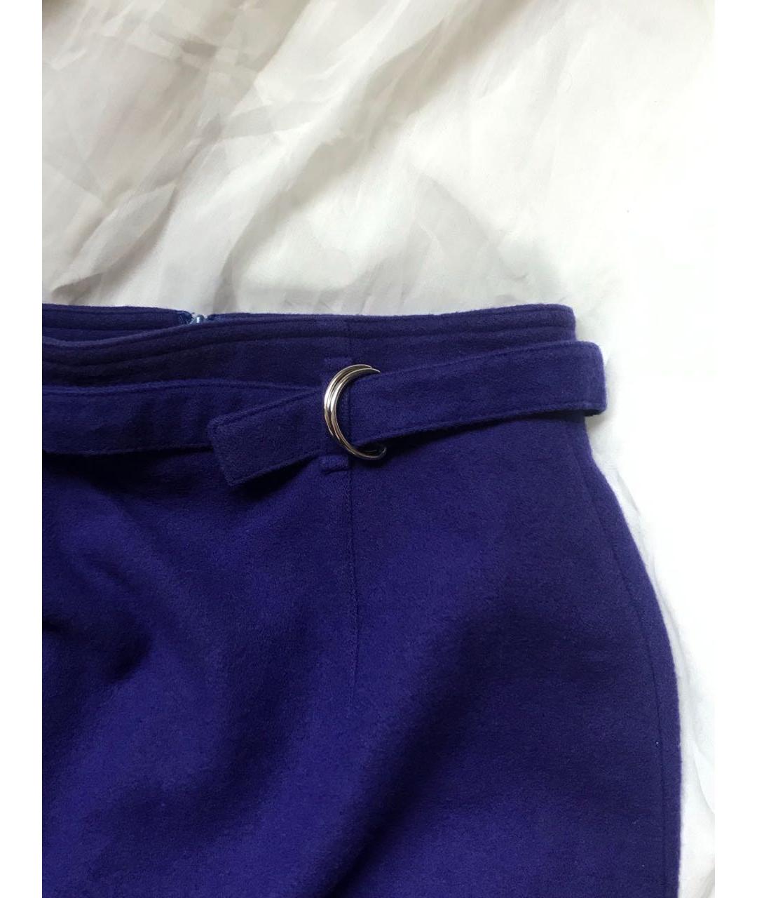 COURREGES VINTAGE Фиолетовая шерстяная юбка мини, фото 3