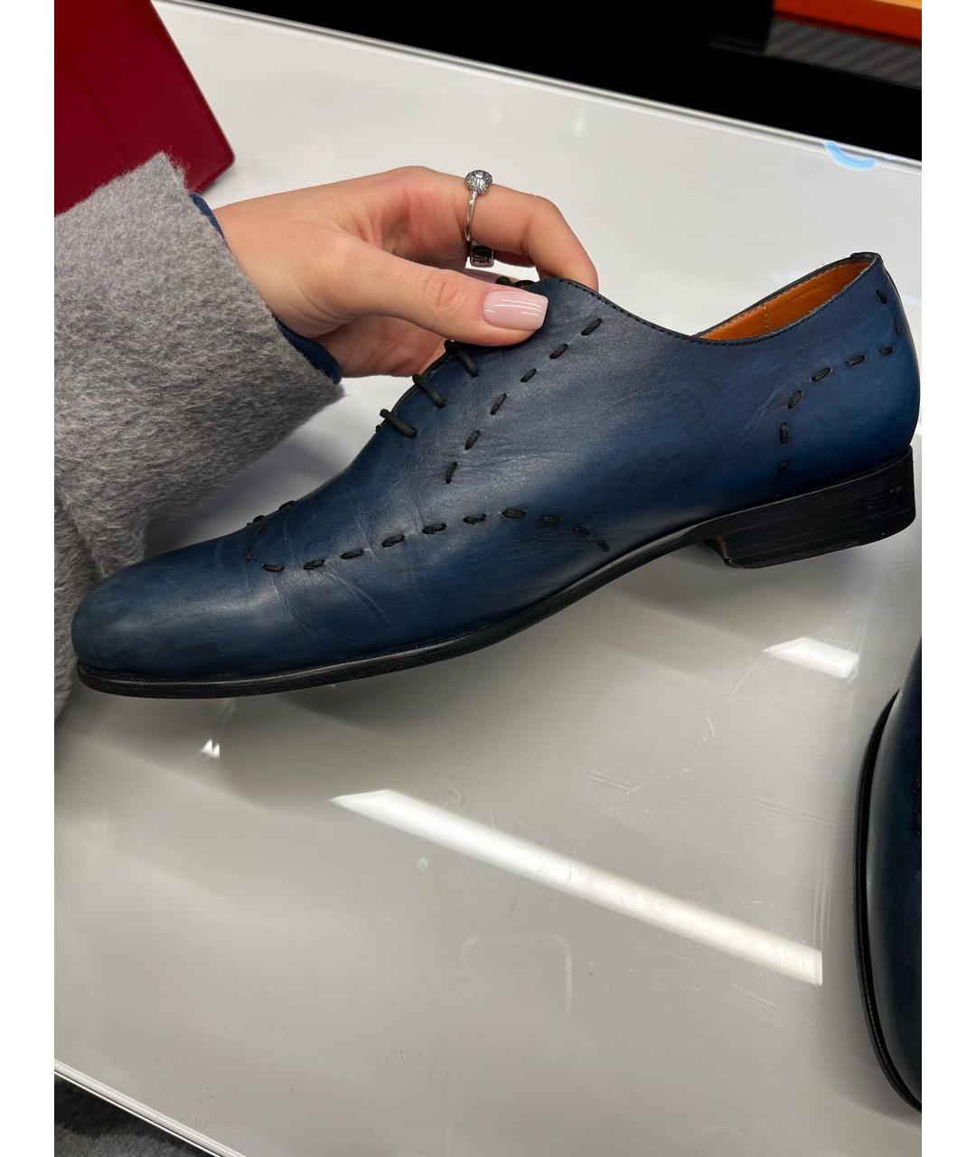 BERLUTI Синие кожаные туфли, фото 4