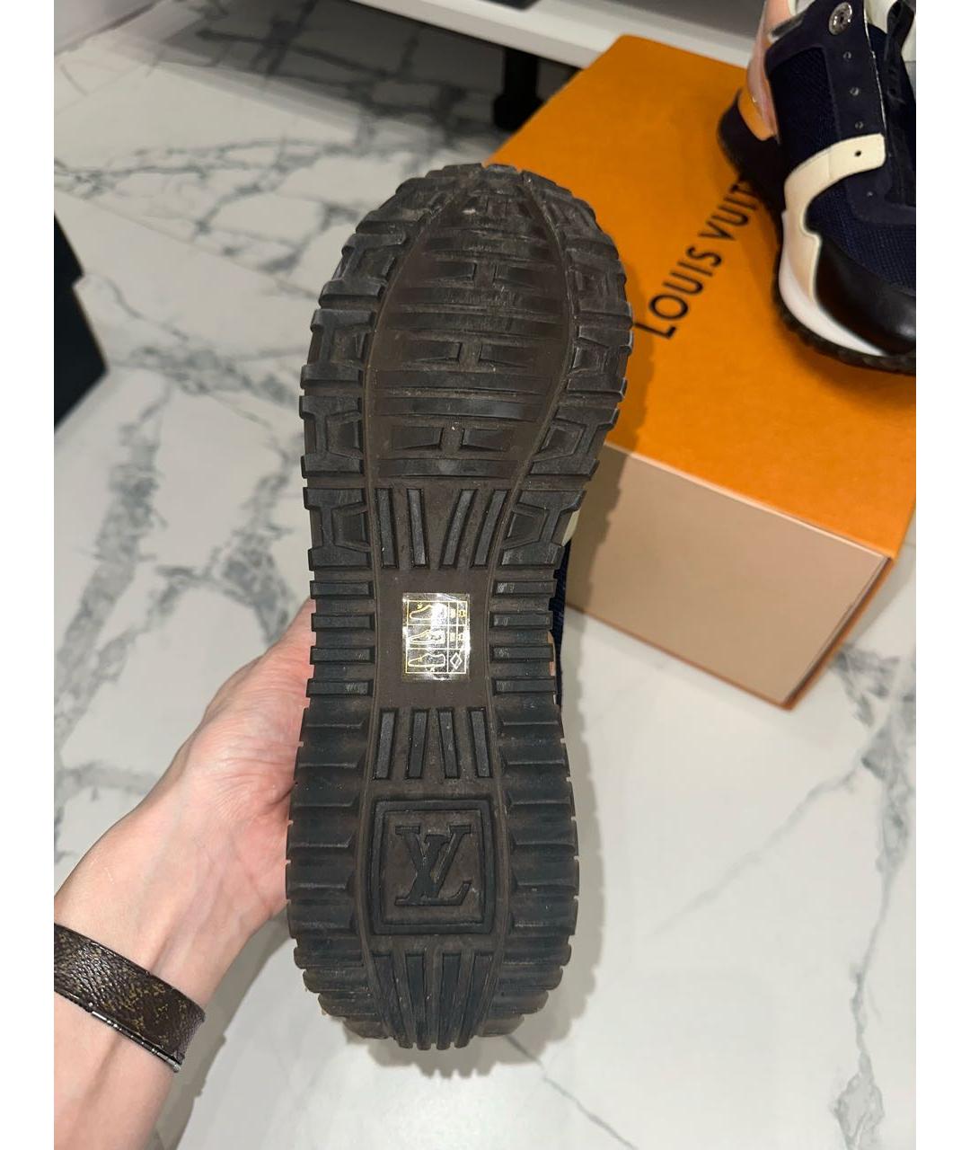 LOUIS VUITTON Темно-синие текстильные кроссовки, фото 3
