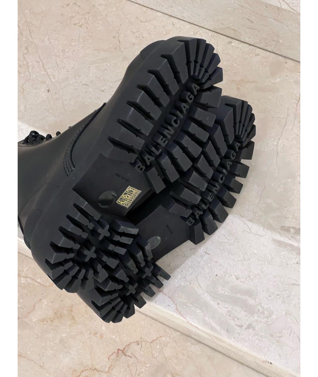 BALENCIAGA Черные кожаные ботинки, фото 6