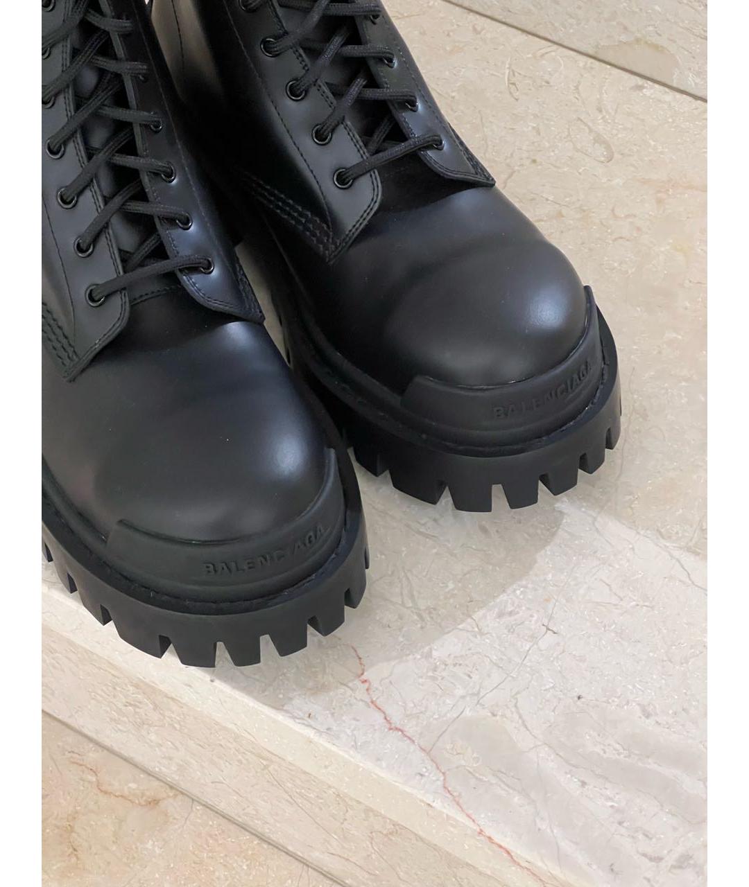 BALENCIAGA Черные кожаные ботинки, фото 3