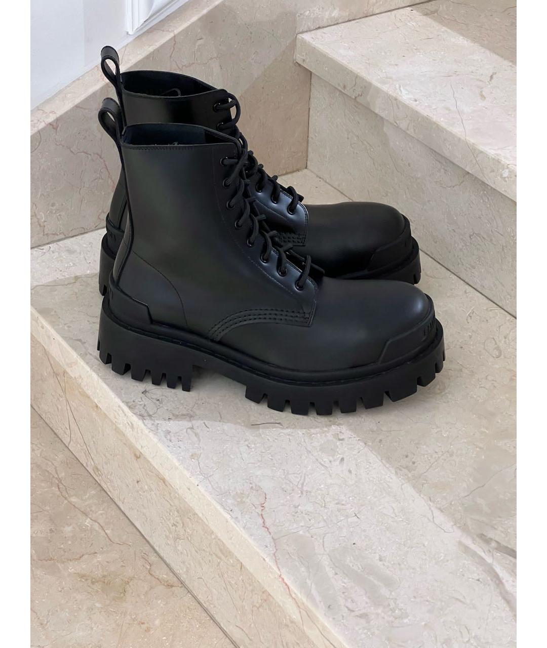 BALENCIAGA Черные кожаные ботинки, фото 2