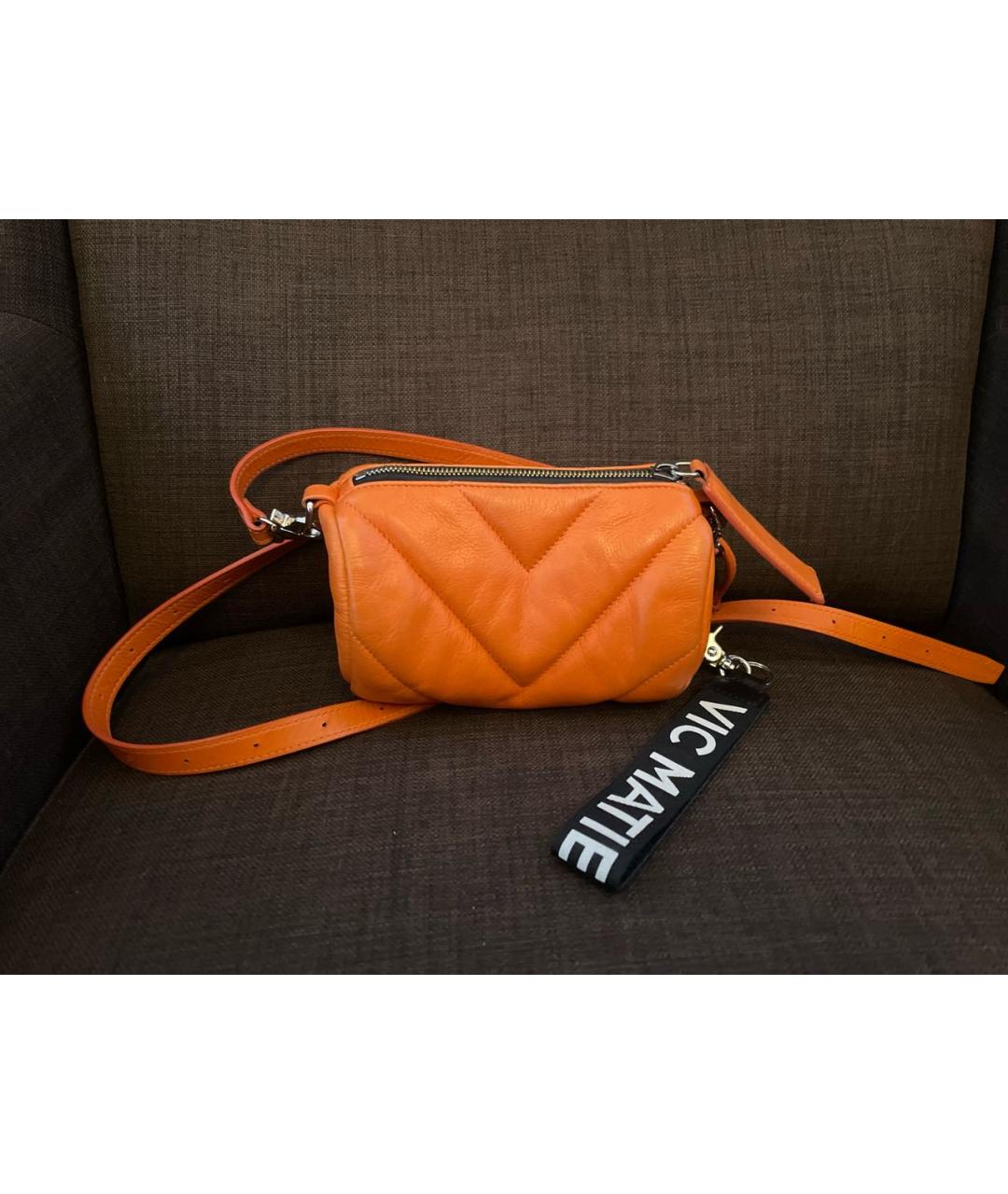 VIC MATIE Оранжевая кожаная сумка через плечо, фото 5
