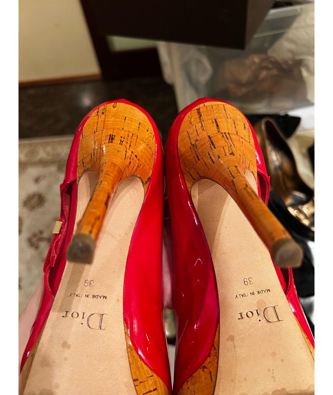 CHRISTIAN DIOR PRE-OWNED Красные туфли из лакированной кожи, фото 7