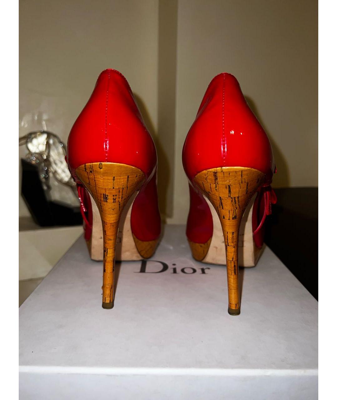 CHRISTIAN DIOR PRE-OWNED Красные туфли из лакированной кожи, фото 4