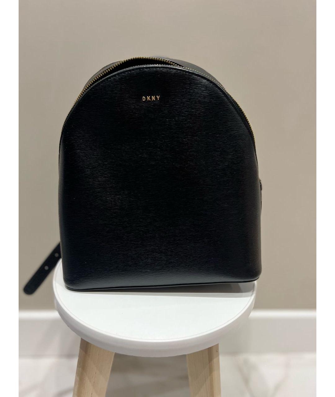 DKNY Черный кожаный рюкзак, фото 9