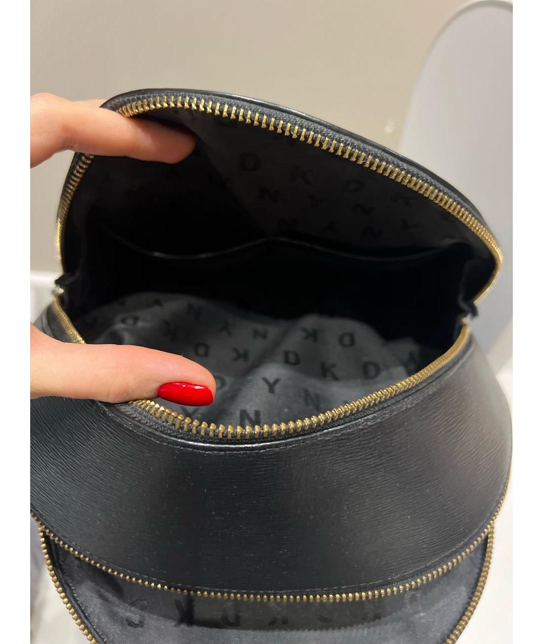 DKNY Черный кожаный рюкзак, фото 4