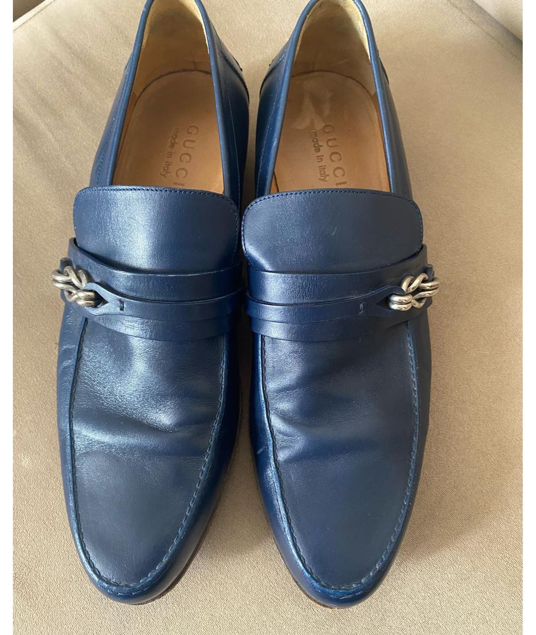 GUCCI Темно-синие кожаные туфли, фото 2